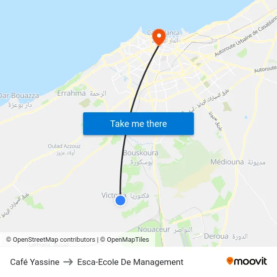 Café Yassine to Esca-Ecole De Management map