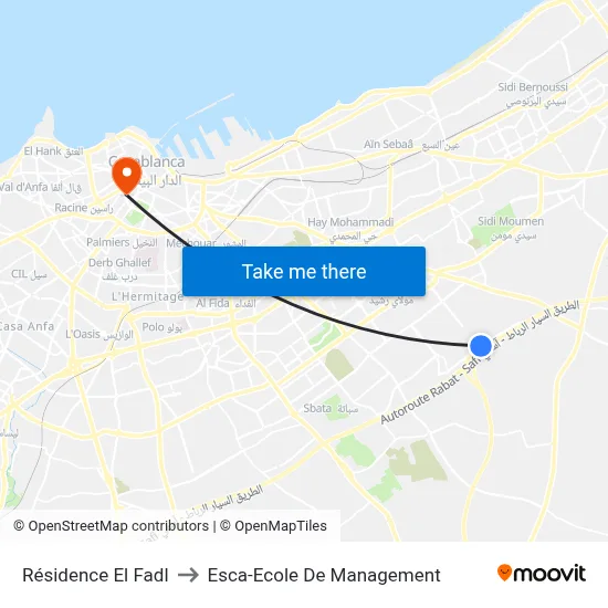 El Fadl Residence to Esca School of Management map
