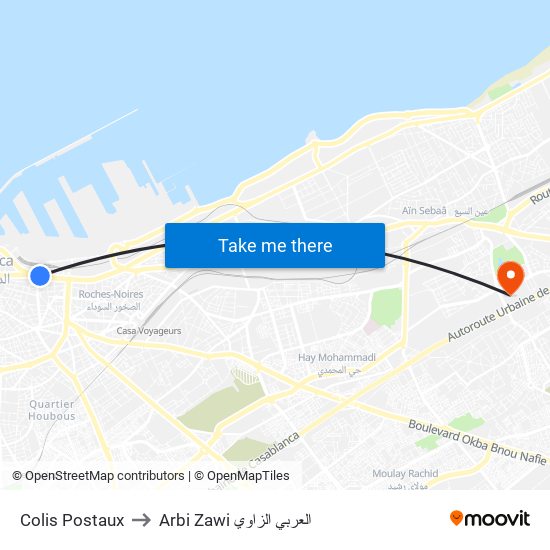 Colis Postaux to Arbi Zawi العربي الزاوي map