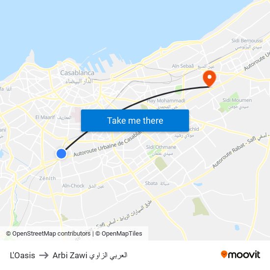 L'Oasis to Arbi Zawi العربي الزاوي map