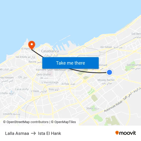 Lalla Asmaa to Ista El Hank map