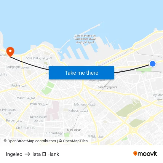 Ingelec to Ista El Hank map