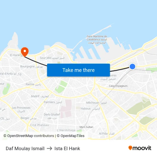 Daf Moulay Ismaïl to Ista El Hank map