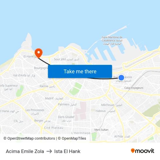 Acima Emile Zola to Ista El Hank map
