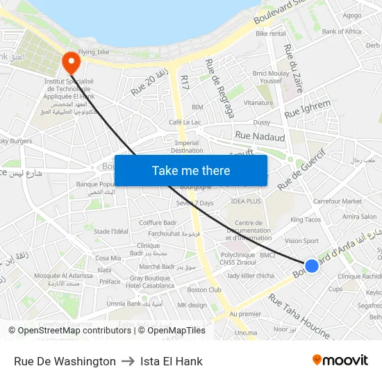 Washington Street to Ista El Hank map