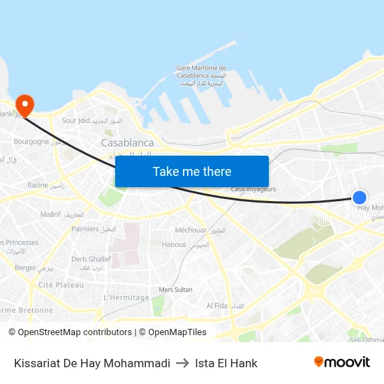 Kissariat De Hay Mohammadi to Ista El Hank map