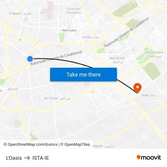 L'Oasis to ISTA-IE map