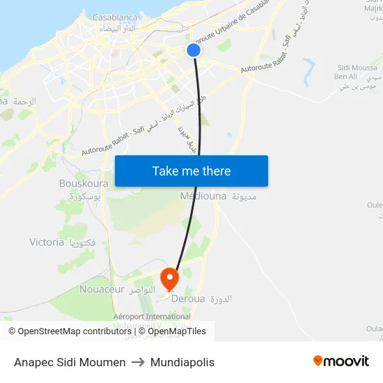 Anapec Sidi Moumen to Mundiapolis map