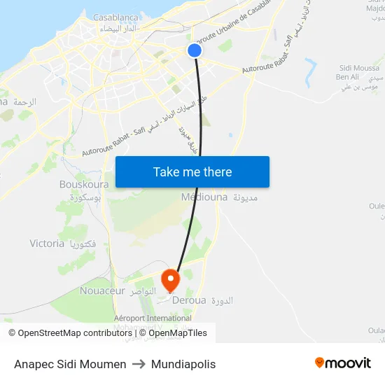 Anapec Sidi Moumen to Mundiapolis map