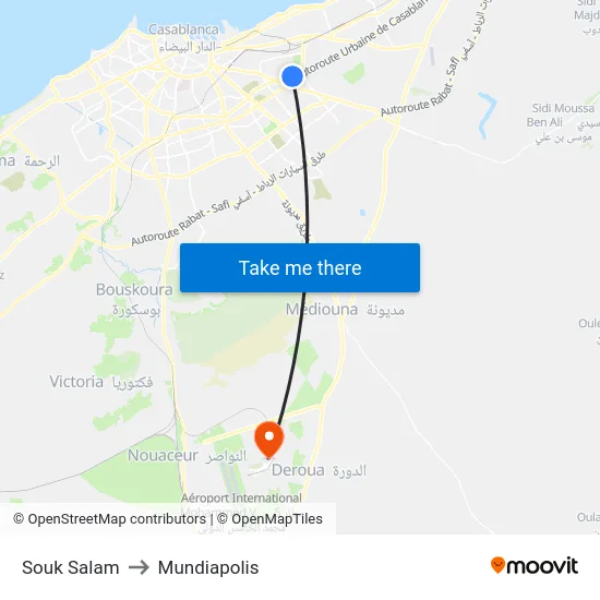 Souk Salam to Mundiapolis map
