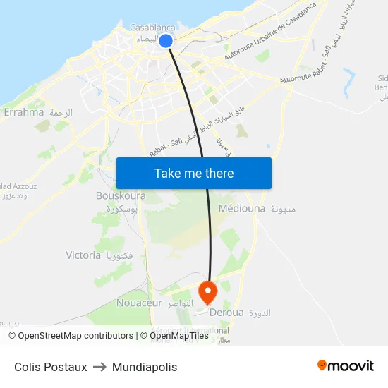 Colis Postaux to Mundiapolis map