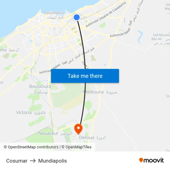 Cosumar to Mundiapolis map