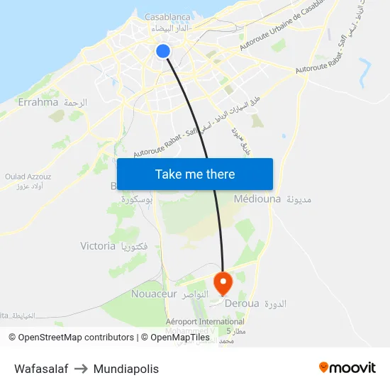 Wafasalaf to Mundiapolis map