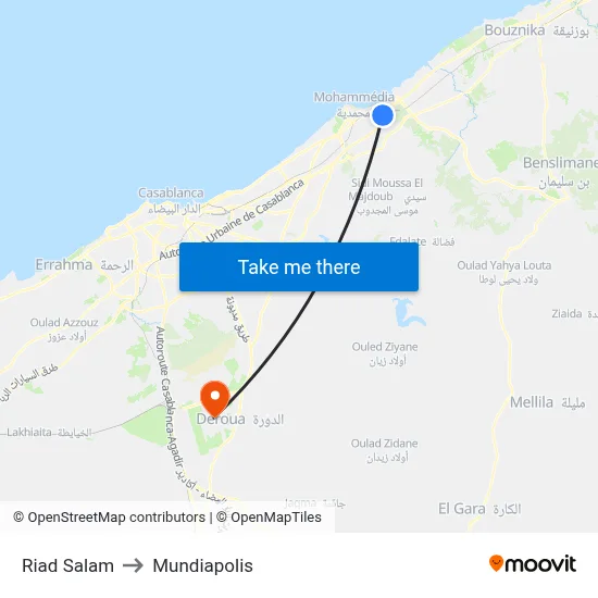 Riad Salam to Mundiapolis map