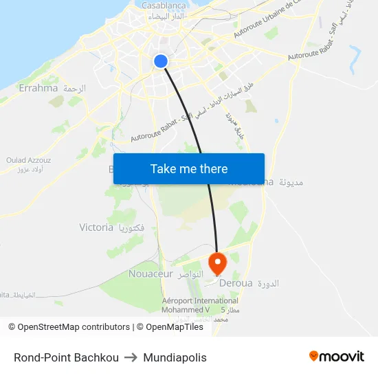 Rond-Point Bachkou to Mundiapolis map