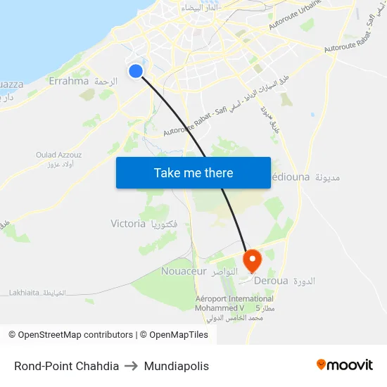 Rond-Point Chahdia to Mundiapolis map