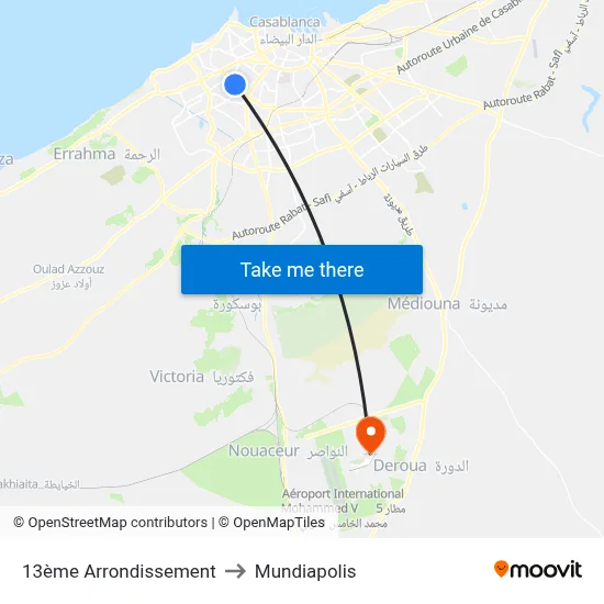 13th District to Mundiapolis map