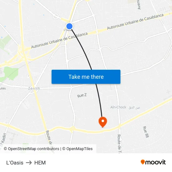 L'Oasis to HEM map