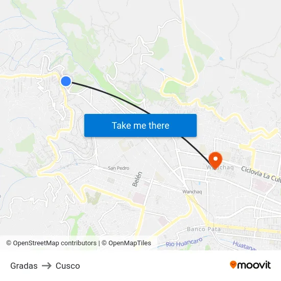 Gradas to Cusco map