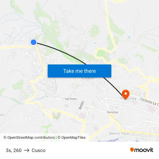 3s, 260 to Cusco map