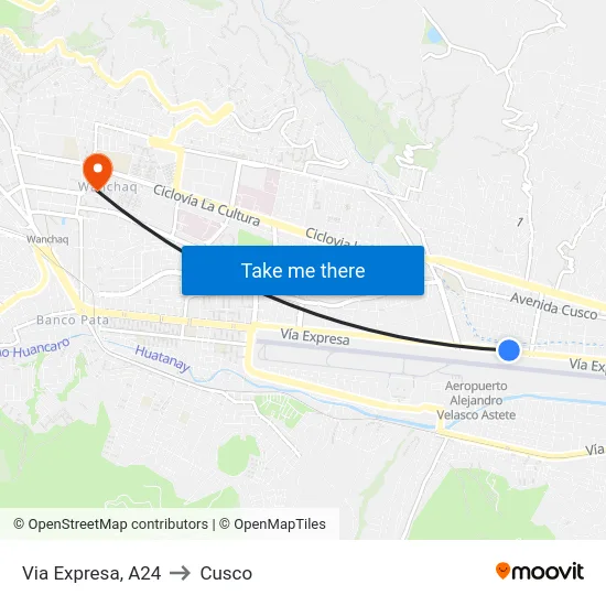 Via Expresa, A24 to Cusco map