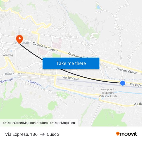 Via Expresa, 186 to Cusco map