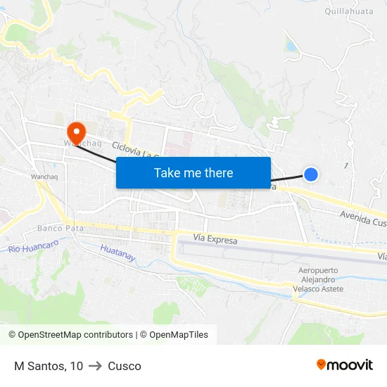 M Santos, 10 to Cusco map