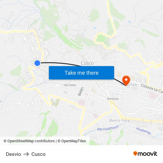 Desvio to Cusco map