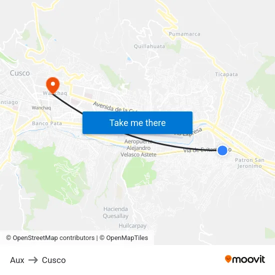 Aux to Cusco map