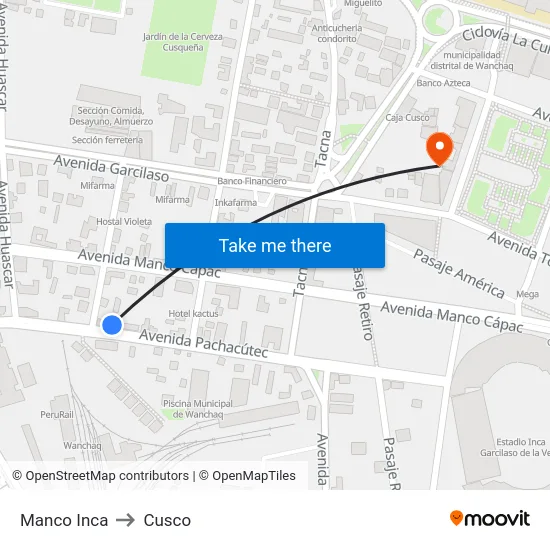 Manco Inca to Cusco map