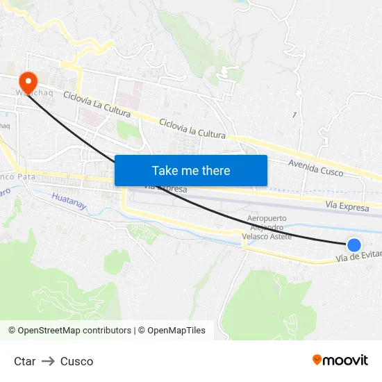 Ctar to Cusco map