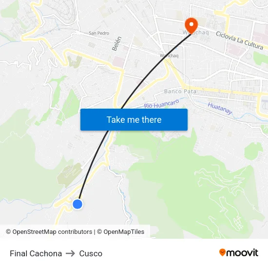 Final Cachona to Cusco map