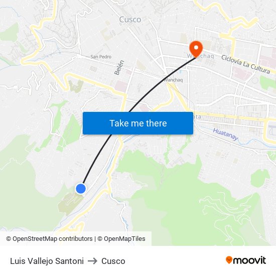 Luis Vallejo Santoni to Cusco map