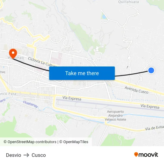 Desvio to Cusco map