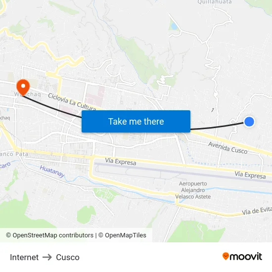 Internet to Cusco map