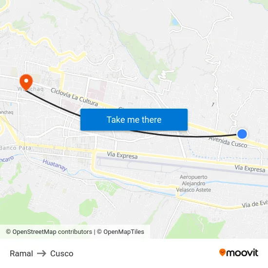 Ramal to Cusco map