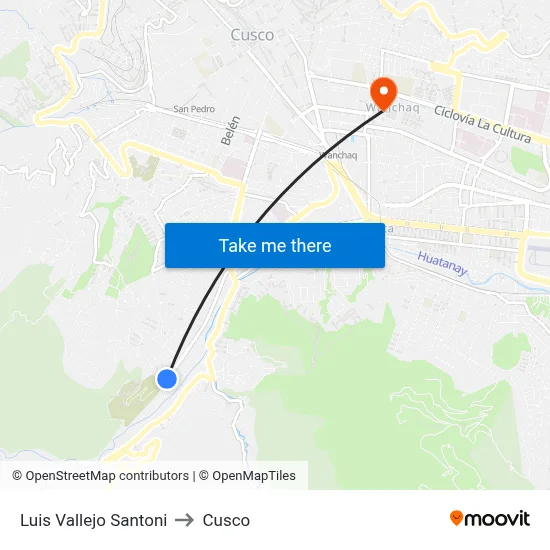 Luis Vallejo Santoni to Cusco map