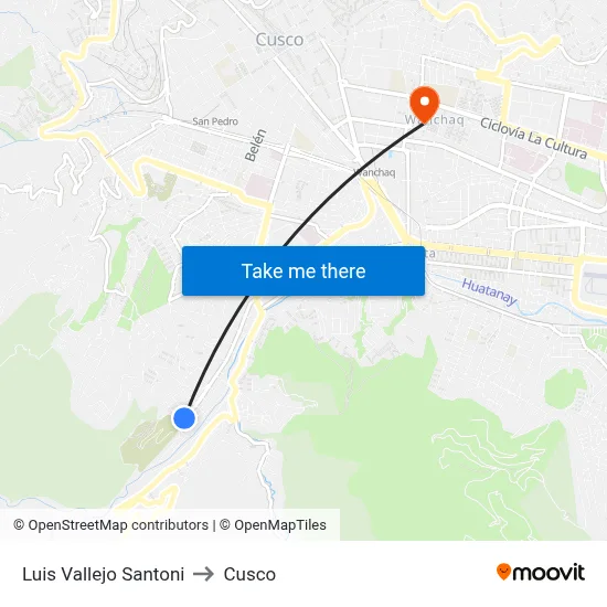 Luis Vallejo Santoni to Cusco map