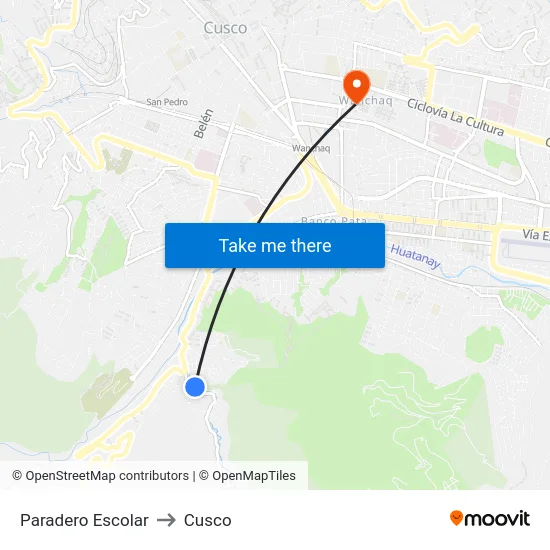 Paradero Escolar to Cusco map