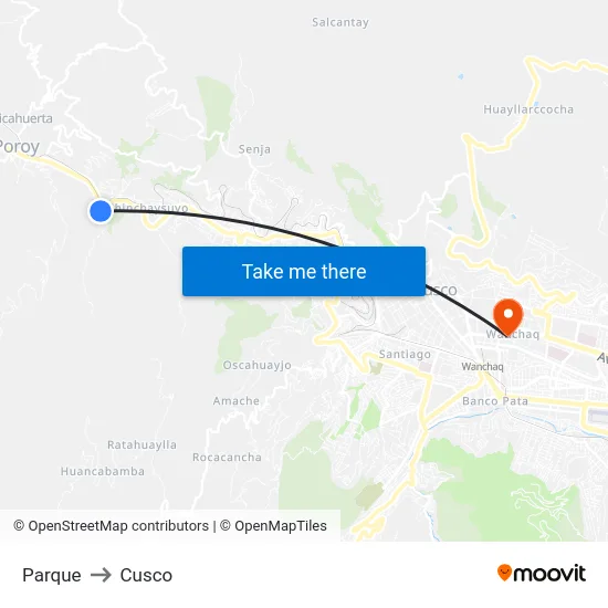 Parque to Cusco map