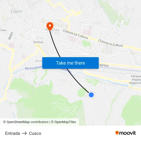 Entrada to Cusco map