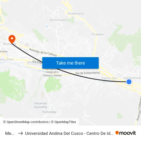 Medio to Universidad Andina Del Cusco - Centro De Idiomas map
