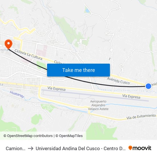 Camionero to Universidad Andina Del Cusco - Centro De Idiomas map