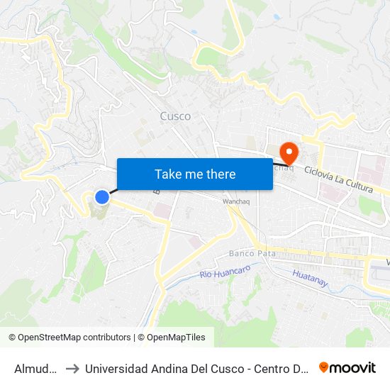 Almudena to Universidad Andina Del Cusco - Centro De Idiomas map