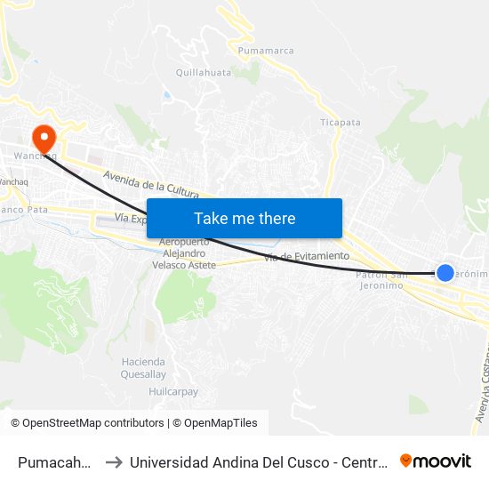 Pumacahua, 60 to Universidad Andina Del Cusco - Centro De Idiomas map