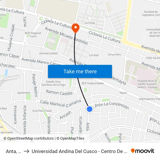 Anta, 13 to Universidad Andina Del Cusco - Centro De Idiomas map