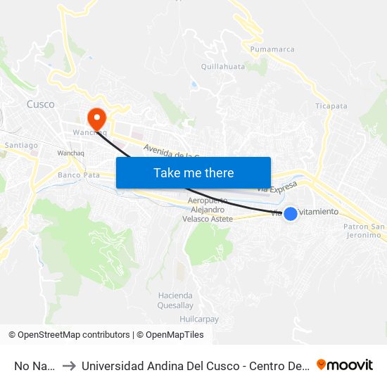 No Name to Universidad Andina Del Cusco - Centro De Idiomas map
