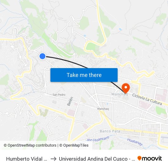 Humberto Vidal Unda, 1223 to Universidad Andina Del Cusco - Centro De Idiomas map