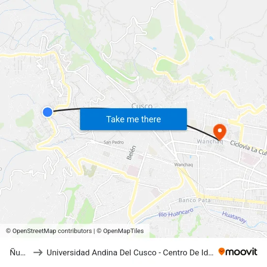 Ñusta to Universidad Andina Del Cusco - Centro De Idiomas map