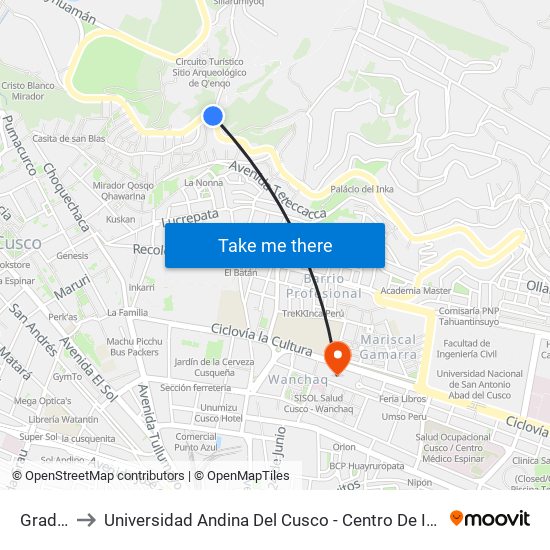 Gradas to Universidad Andina Del Cusco - Centro De Idiomas map